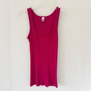 American Apparel Pink Ribbed Tank Top Size Medium